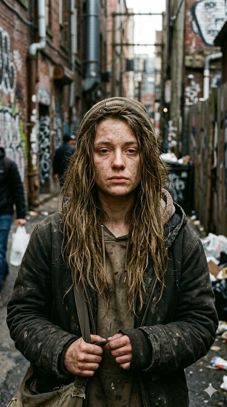 Portrait avant coiffure, rendu plus brut